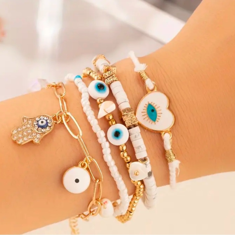 Evil eye bead bracelets